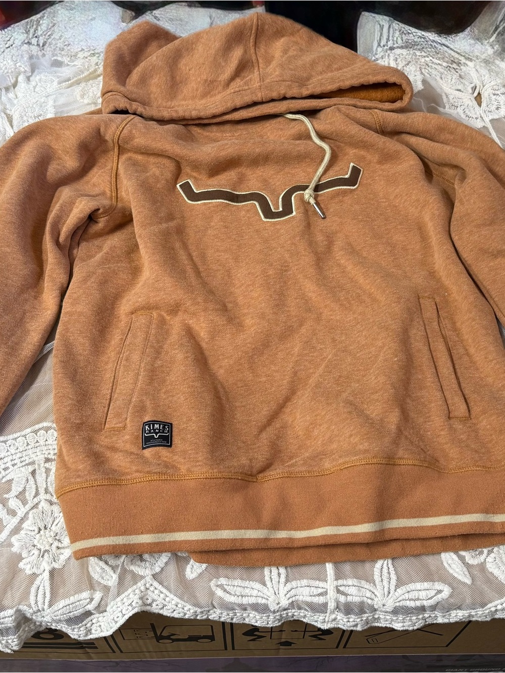 Kimes Ranch Rust Brown Hooded Pullover Sweatshirt